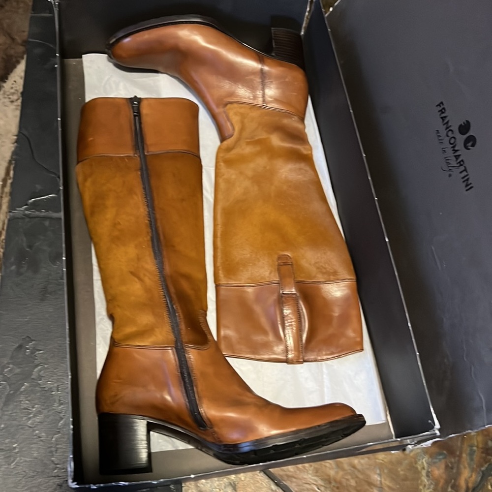 Italian Made Franco Martini  Brown Leather High Boots -look like new 🔥
